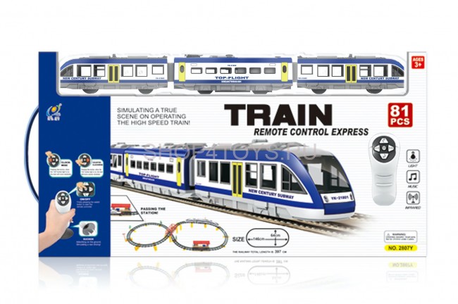 Железная дорога с пультом управления (поезд Синий Экспресс, длина 397 см, свет, звук) - 2807Y-1 Железная дорога с пультом управления (поезд Синий Экспресс, длина 397 см, свет, звук) - 2807Y-1