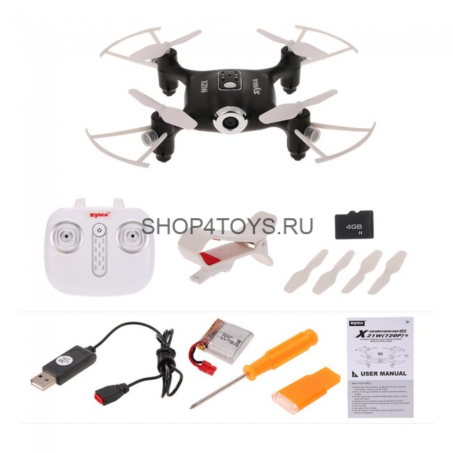 Радиоуправляемый квадрокоптер Syma X21W Blue FPV 720P Wifi Camera 2.4G - X21W-B Радиоуправляемый квадрокоптер Syma X21W Blue FPV 720P Wifi Camera 2.4G - X21W-B
