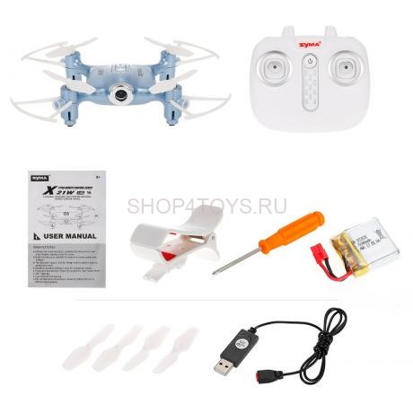 Радиоуправляемый квадрокоптер Syma X21W Blue FPV 720P Wifi Camera 2.4G - X21W-B Радиоуправляемый квадрокоптер Syma X21W Blue FPV 720P Wifi Camera 2.4G - X21W-B