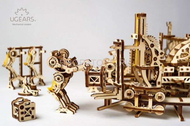 Деревянный 3D конструктор Ugears "Фабрика Роботов" - 70039