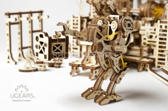 Деревянный 3D конструктор Ugears "Фабрика Роботов" - 70039