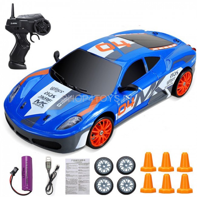 Радиоуправляемая машина для дрифта Ferrari F430 (19 см, 15 км/ч, сменные колеса, фишки) - SC24A09 Радиоуправляемая машина для дрифта Ferrari F430 (19 см, 15 км/ч, сменные колеса, фишки) - SC24A09