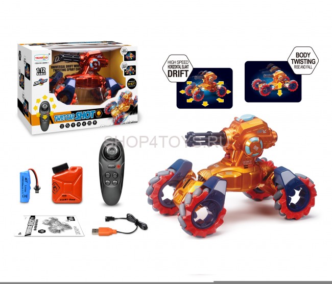 Радиоуправляемый дрифт Твистер Yearoo (стреляет пульками) 1:12 - 99009-1-RED Радиоуправляемый дрифт Твистер Yearoo (стреляет пульками) 1:12 - 99009-1-RED