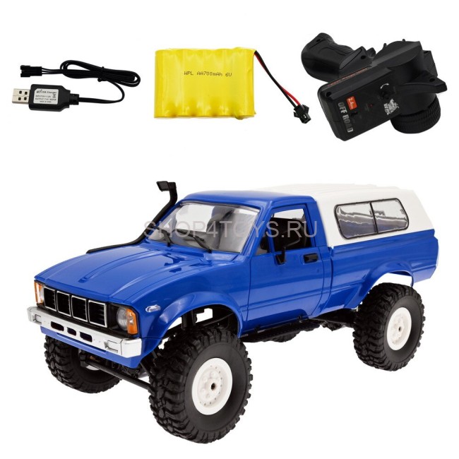 Радиоуправляемая машина WPL пикап Hilux (синий) 4WD 2.4G 1:16 RTR - WPLC-24R-BLUE Радиоуправляемая машина WPL пикап Hilux (синий) 4WD 2.4G 1:16 RTR - WPLC-24R-BLUE