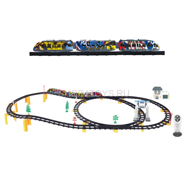 Железная дорога с пультом управления (длина полотна 528 см, свет, звук) - 2816Y Железная дорога с пультом управления (длина полотна 528 см, свет, звук) - 2816Y