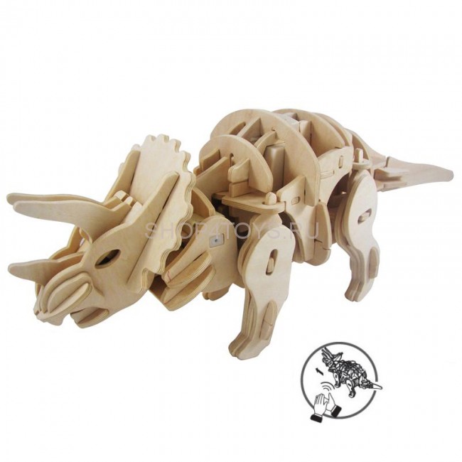 Деревянный конструктор, звуковой контроль для движения D-LEX Трицератопс - EL-D430
