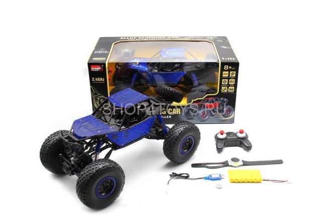 Радиоуправляемый синий краулер MZ 4WD 1:10 (48 см, пульт+часы) - MZ-YY2025-BLUE