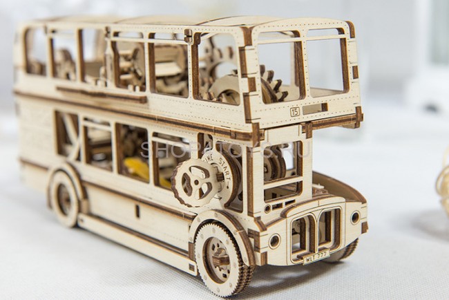Деревянный механический 3D-пазл Wooden City Лондонский автобус - WR303 Деревянный механический 3D-пазл Wooden City Лондонский автобус - WR303