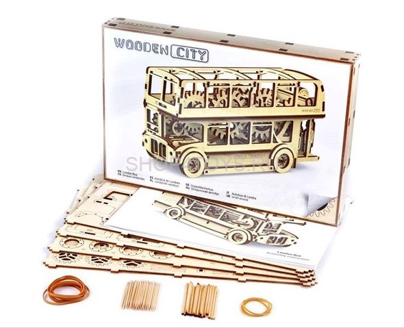 Деревянный механический 3D-пазл Wooden City Лондонский автобус - WR303 Деревянный механический 3D-пазл Wooden City Лондонский автобус - WR303