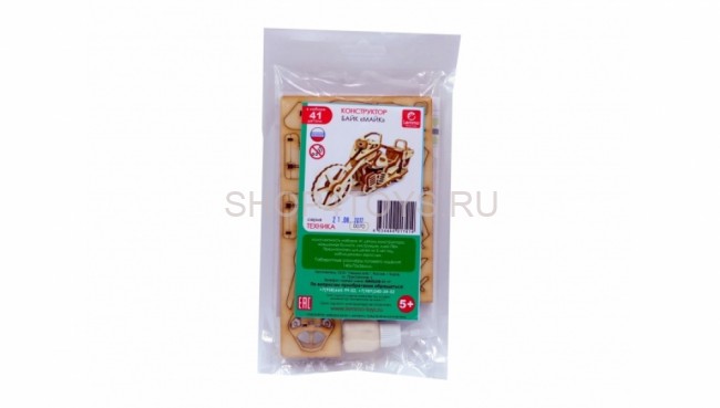 Деревянный 3D конструктор Lemmo Байк "Майк" - 00-70