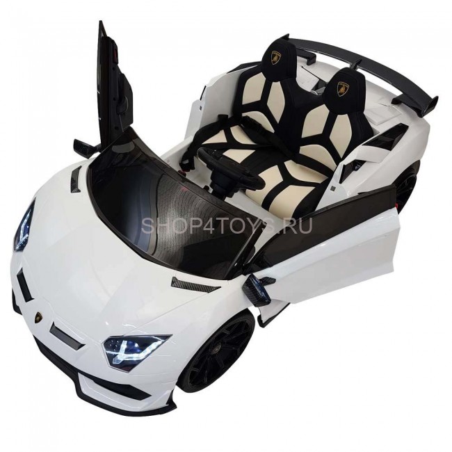 Детский электромобиль Lamborghini Aventador SVJ White Carbon (дрифт, 15 км/ч, 24V) - SX2028S-WHITE Детский электромобиль Lamborghini Aventador SVJ White Carbon (дрифт, 15 км/ч, 24V) - SX2028S-WHITE