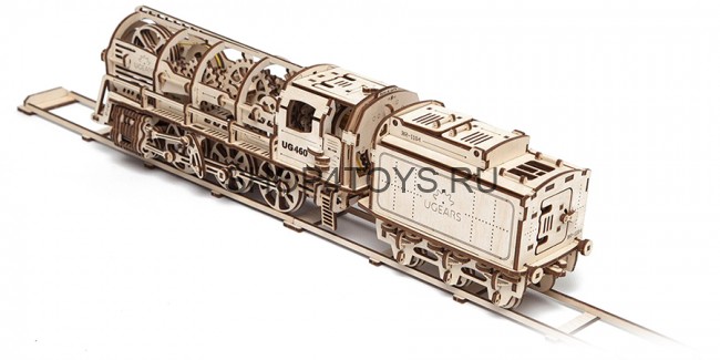 Деревянный 3D конструктор Ugears "Локомотив с тендером" - 70012 Деревянный 3D конструктор Ugears "Локомотив с тендером" - 70012