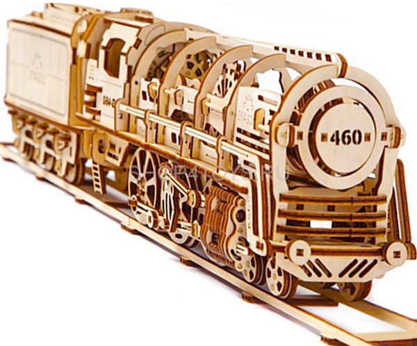 Деревянный 3D конструктор Ugears "Локомотив с тендером" - 70012 Деревянный 3D конструктор Ugears "Локомотив с тендером" - 70012