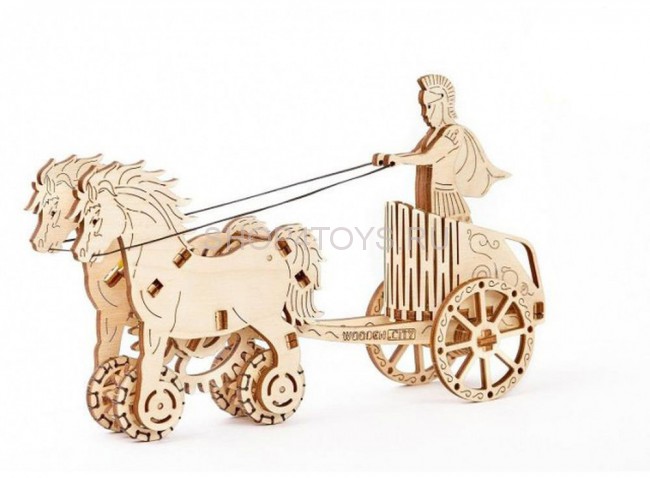 Деревянный механический 3D-пазл Wooden City Римская колесница - WR301