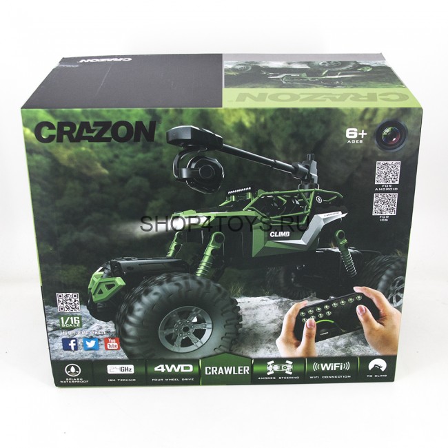 Радиоуправляемый краулер-амфибия Crazon Green Crawler 4WD c WiFi FPV камерой - 171604B Радиоуправляемый краулер-амфибия Crazon Green Crawler 4WD c WiFi FPV камерой - 171604B
