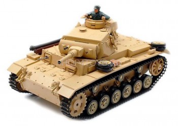Радиоуправляемый танк Heng Long Tauch Panzer III Ausf.H 1:16 - 3849-1 Радиоуправляемая модель танка с пневматической пушкой с отдачей и дымовыми эффектами.