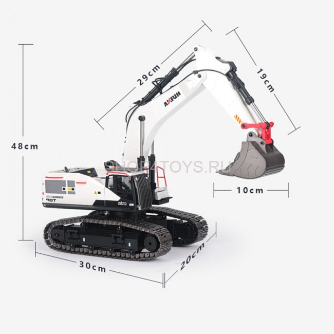 Радиоуправляемый экскаватор белый HUI NA TOYS масштаб 1:14 2.4G - HN1594-WHITE Радиоуправляемый экскаватор белый HUI NA TOYS масштаб 1:14 2.4G - HN1594-WHITE