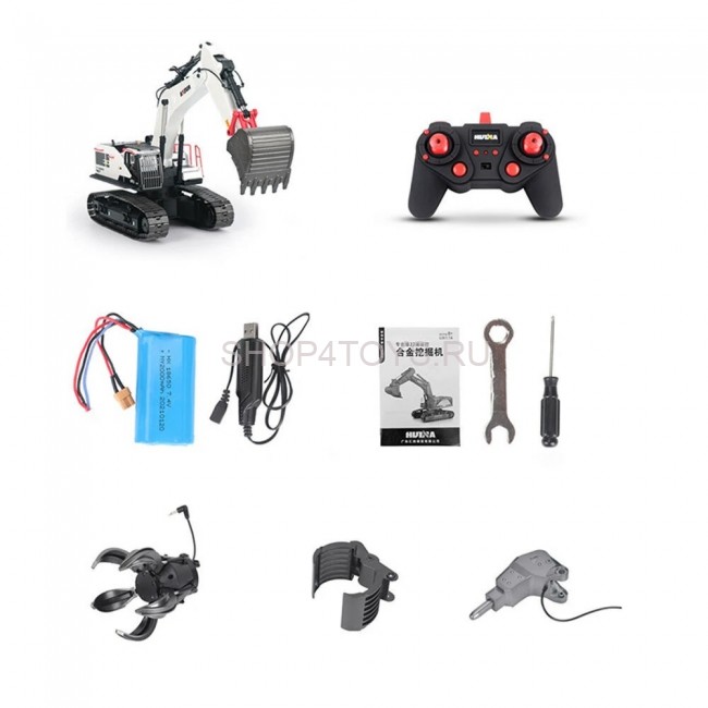 Радиоуправляемый экскаватор белый HUI NA TOYS масштаб 1:14 2.4G - HN1594-WHITE Радиоуправляемый экскаватор белый HUI NA TOYS масштаб 1:14 2.4G - HN1594-WHITE