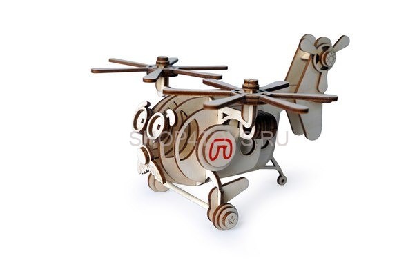 Деревянный конструктор Lemmo Вертолет "Палыч" - 00-55
