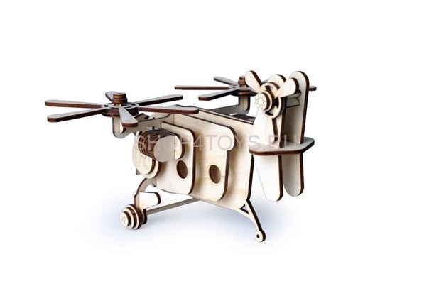 Деревянный конструктор Lemmo Вертолет "Палыч" - 00-55