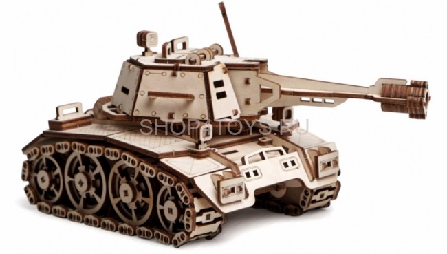 Деревянный 3D конструктор Lemmo Танк "Кадет" - 00-77