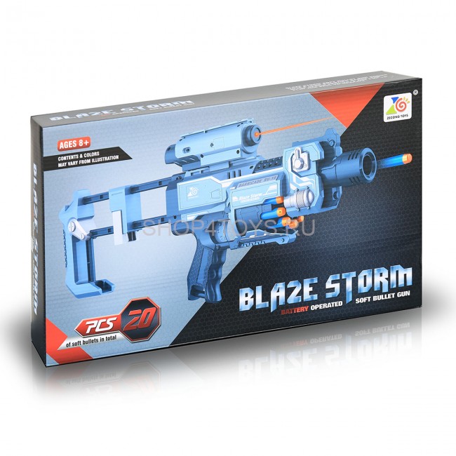 Пистолет с мягкими пулями и фонариком на батарейках "BlazeStorm" - ZC7083