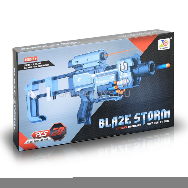 Пистолет с мягкими пулями и фонариком на батарейках "BlazeStorm" - ZC7083