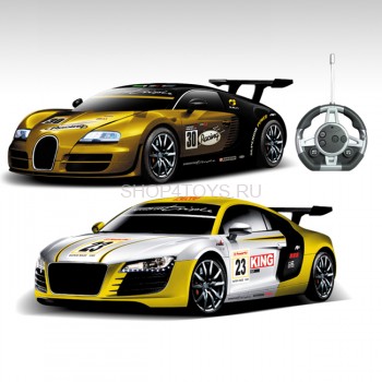 Радиоуправляемый конструктор - спортивные автомобили Bugatti Veyron и Audi R8 - 2028-2S02B Это не просто радиоуправляемая игрушка, но и конструктор. В набор конструктора входит 42 детали для сборки 2 разных автомобилей