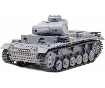 Радиоуправляемый танк Heng Long PANZERKAMPFWAGEN III 1:16 - 3848-1 Радиоуправляемая модель танка с пневматической пушкой с отдачей и дымовыми эффектами.