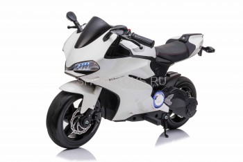 Детский электромобиль мотоцикл Ducati White (дисковый тормоз, 16 км/ч, 24V) - SX1629 Детский электромобиль мотоцикл Ducati White (дисковый тормоз, 16 км/ч, 24V) - SX1629 с поворотной ручкой газа, благодаря которой вы можете еще более точно дозировать мощность