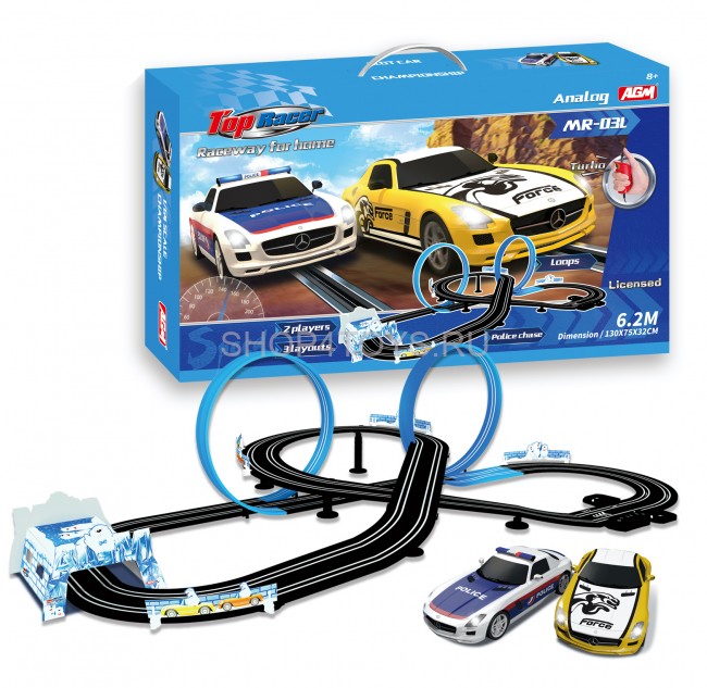 Гоночный автотрек Top Racer Merсedes SLS 1:43 (2 машинки, 6,2 метра) - MR-03L Гоночный автотрек Top Racer Merсedes SLS 1:43 (2 машинки, 6,2 метра) - MR-03L
