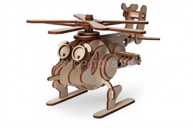 Деревянный конструктор Lemmo Вертолет "Серж" - 00-56 Деревянный конструктор Lemmo Вертолет "Серж" - 00-56