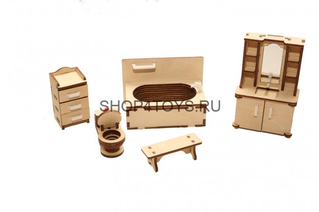 Детский набор мебели из дерева "Ванная" - HK-M006 Детский набор мебели из дерева "Ванная" - HK-M006
