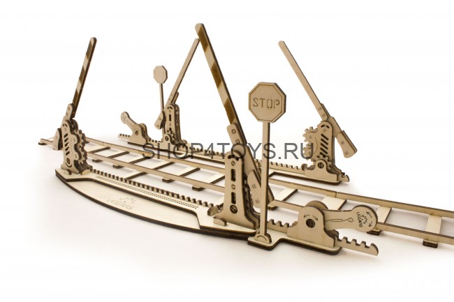 Деревянный 3D конструктор Ugears "Переезд и рельсы" - 70014 Деревянный 3D конструктор Ugears "Переезд и рельсы" - 70014