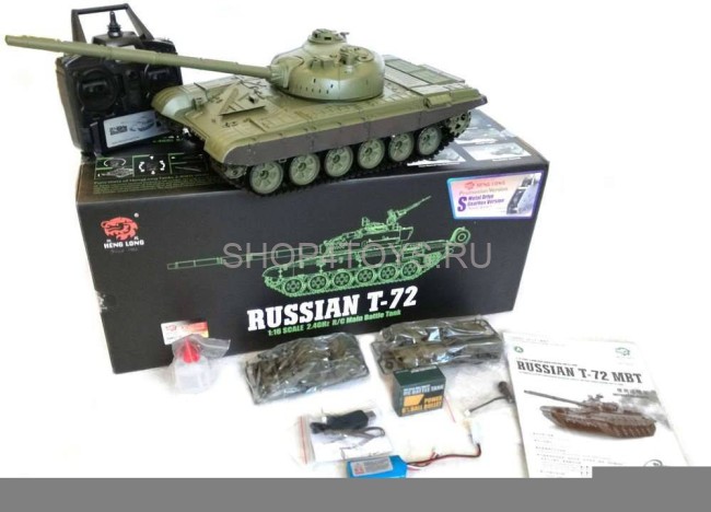 Радиоуправляемый танк Heng Long Т-72 MS version V7.0 масштаб 1:16 RTR 2.4GHz - 3939-1UpgA