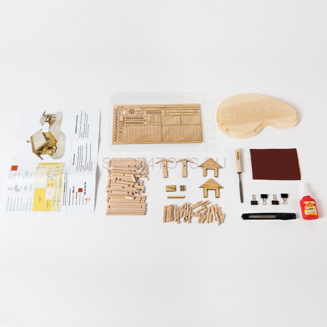 Конструктор из дерева "Баня" с инструментами - K04N