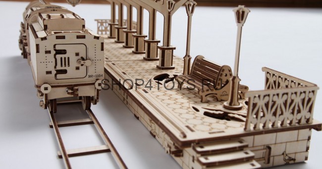 Деревянный 3D конструктор Ugears "Перрон" - 70013 Деревянный 3D конструктор Ugears "Перрон" - 70013