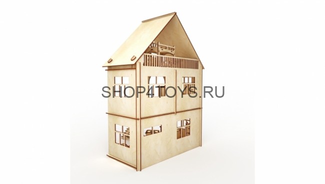 Конструктор ХэппиДом "Коттедж с мебелью" из дерева - HK-D002 Конструктор ХэппиДом "Коттедж с мебелью" из дерева - HK-D002