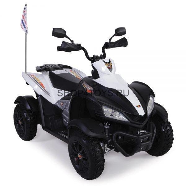 Детский электроквадроцикл Dongma ATV White 12V с кожаным сиденьем - DMD-268A-LUX-W Детский электроквадроцикл Dongma ATV White 12V с кожаным сиденьем - DMD-268A-LUX-W