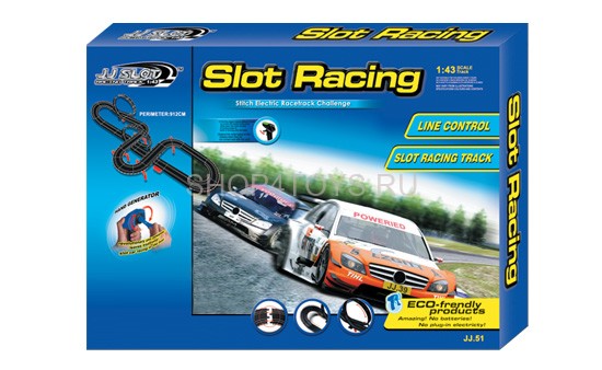 Гоночный автотрек JJ Slot Ралли (длина трека 913 см, от сети, 1:43) - JJ51-2