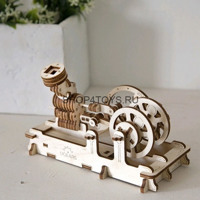Деревянный 3D конструктор Ugears "Пневматический  двигатель" - 70009