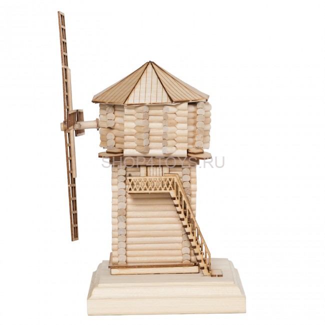 Конструктор из дерева "Мельница" с инструментами - K03N