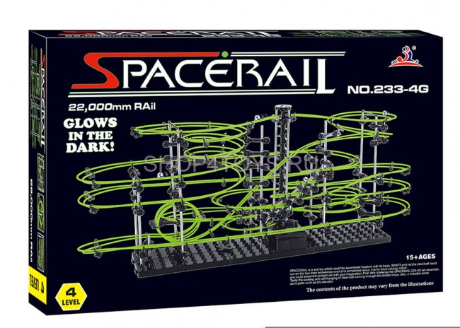 Динамический конструктор Космические горки, новая серия, светящиеся рельсы, уровень 4 - 233-4G