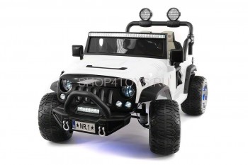 Электромобиль Jeep Wrangler White 4WD - SX1718-A Электромобиль Jeep Wrangler White 4WD - SX1718-A - это детский​ двухместный электромобиль с полным приводом, который выделяется оригинальным дизайном и эксклюзивными опциями.