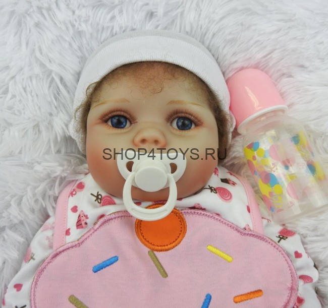Реборн силиконовая кучерявая девочка Аня Реборн силиконовая кучерявая девочка Аня