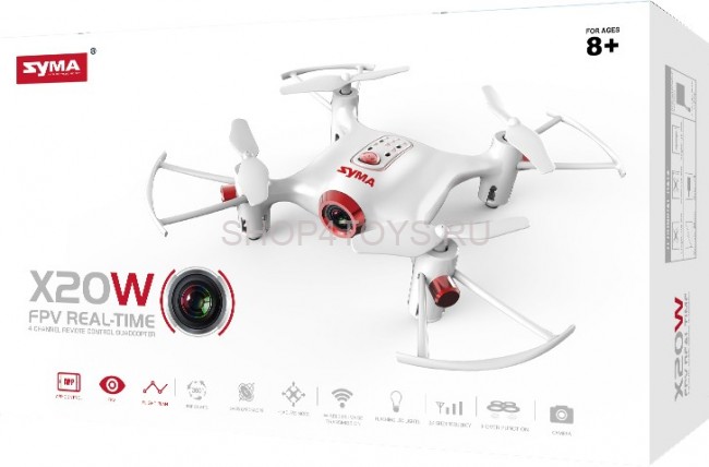 Радиоуправляемый квадрокоптер Syma X20W FPV RTF 2.4G - X20W Радиоуправляемый квадрокоптер Syma X20W FPV RTF 2.4G - X20W