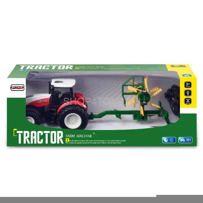 Радиоуправляемый трактор с граблями для сена Huina / KoroDy (свет, акб) - KD6637