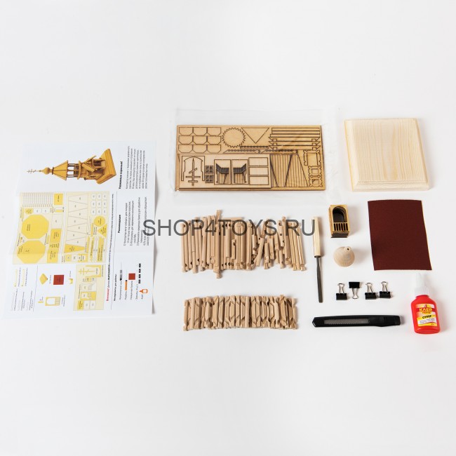 Конструктор из дерева "Часовня" с инструментами - K01N Конструктор из дерева "Часовня" с инструментами - K01N