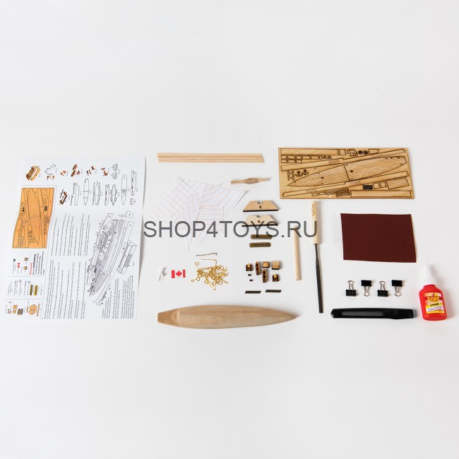 Конструктор из дерева корабль "BLUENOSE" с инструментами - K07N