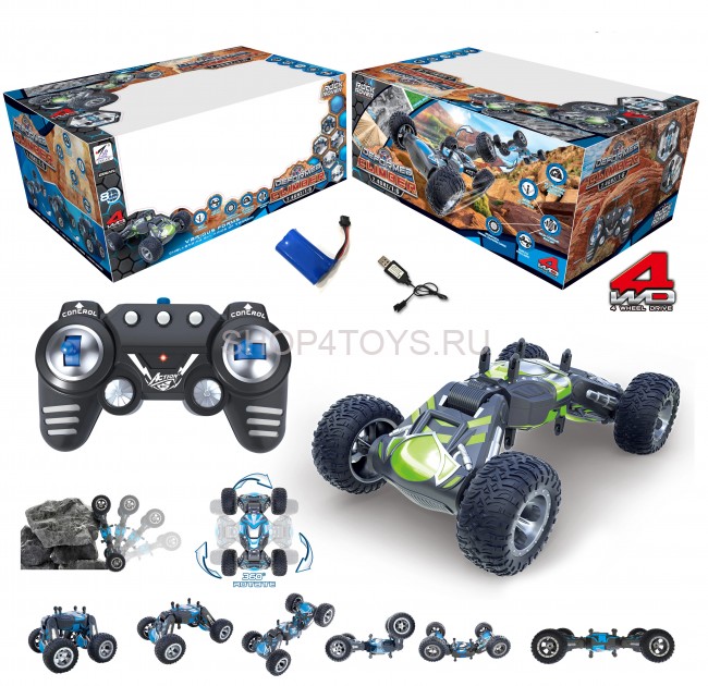 Радиоуправляемый трюковый вездеход Zegan Твистер 1:6 - ZG-C1251-GREEN Радиоуправляемый трюковый вездеход Zegan Твистер 1:6 - ZG-C1251-GREEN
